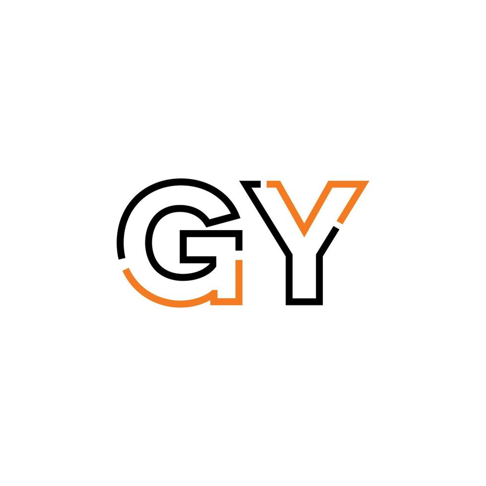 Abstract letter GY logo design with line connection for technology and digital business company. vector