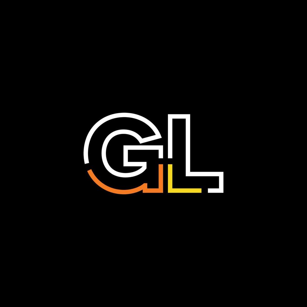Abstract letter GL logo design with line connection for technology and digital business company. vector