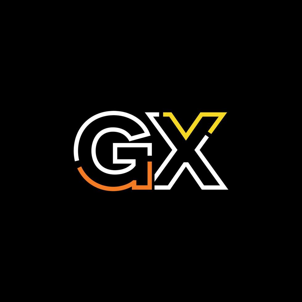 Abstract letter GX logo design with line connection for technology and digital business company. vector