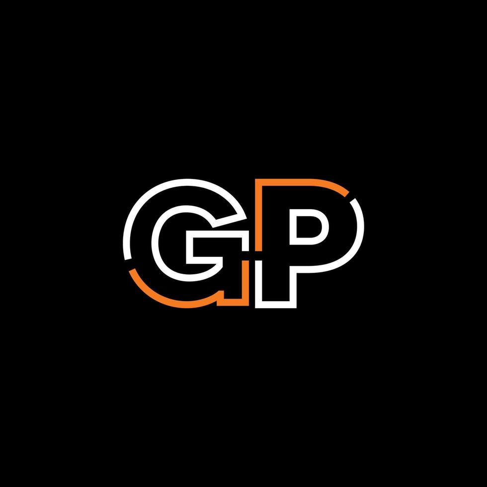 Abstract letter GP logo design with line connection for technology and digital business company. vector