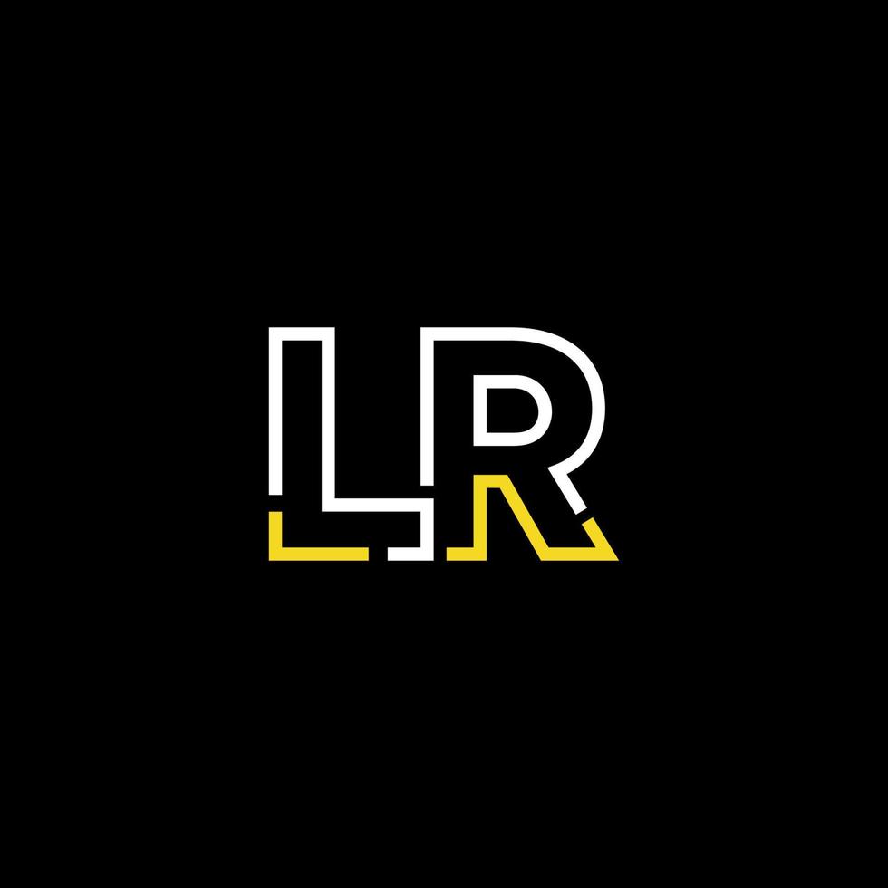 Abstract letter LR logo design with line connection for technology and digital business company. vector