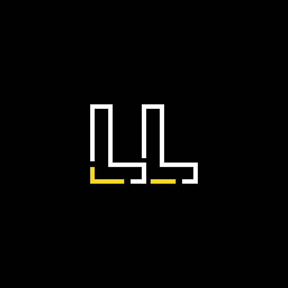 Abstract letter LL logo design with line connection for technology and digital business company. vector