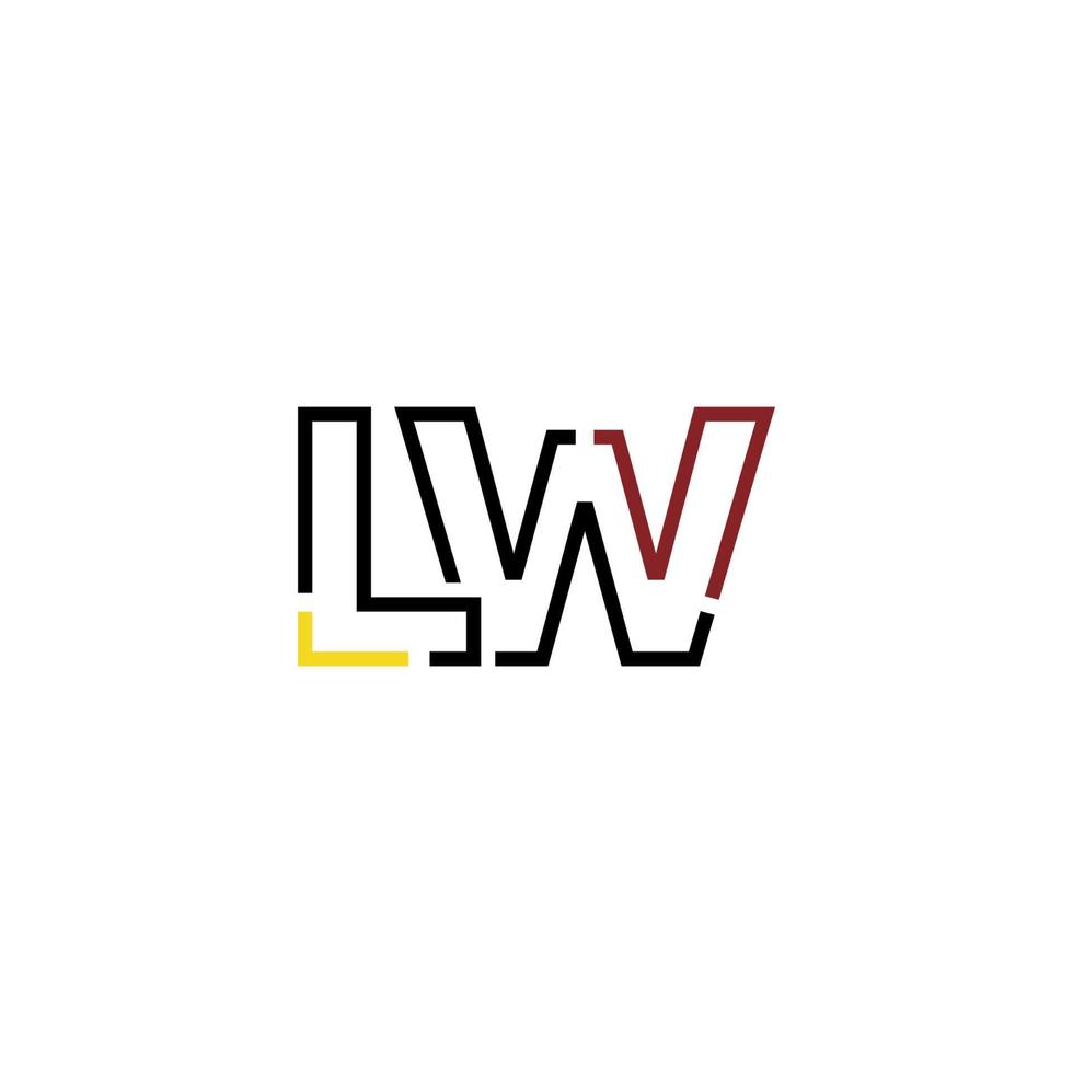 Abstract letter LW logo design with line connection for technology and digital business company. vector