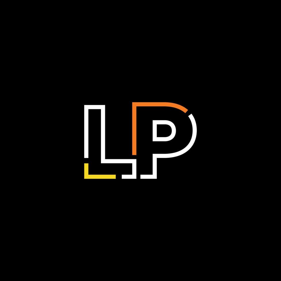 Abstract letter LP logo design with line connection for technology and digital business company. vector