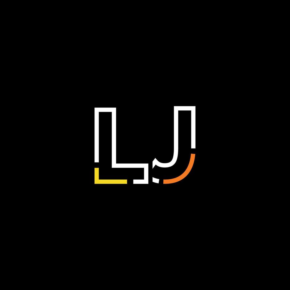 Abstract letter LJ logo design with line connection for technology and digital business company. vector