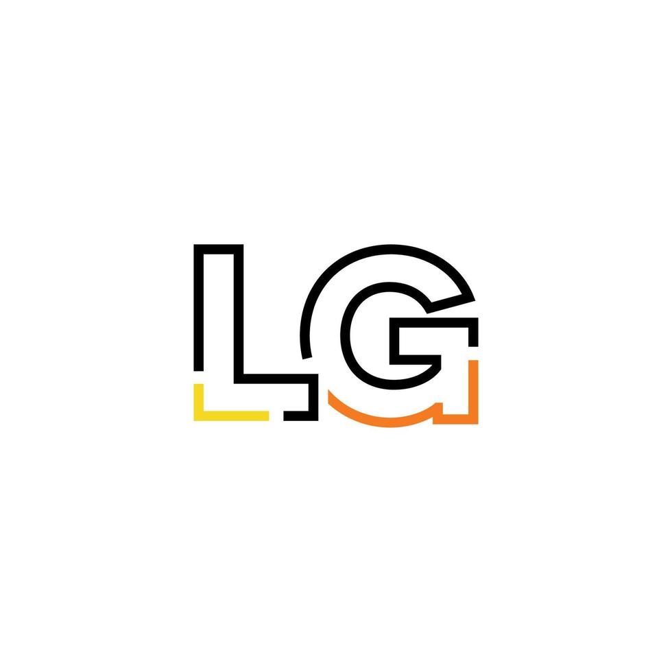 Abstract letter LG logo design with line connection for technology and digital business company. vector