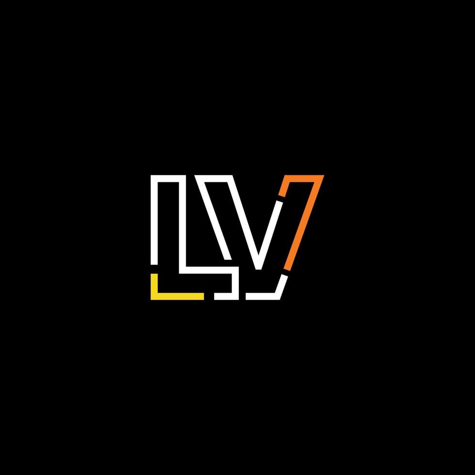 Abstract letter LV logo design with line connection for technology and digital business company. vector