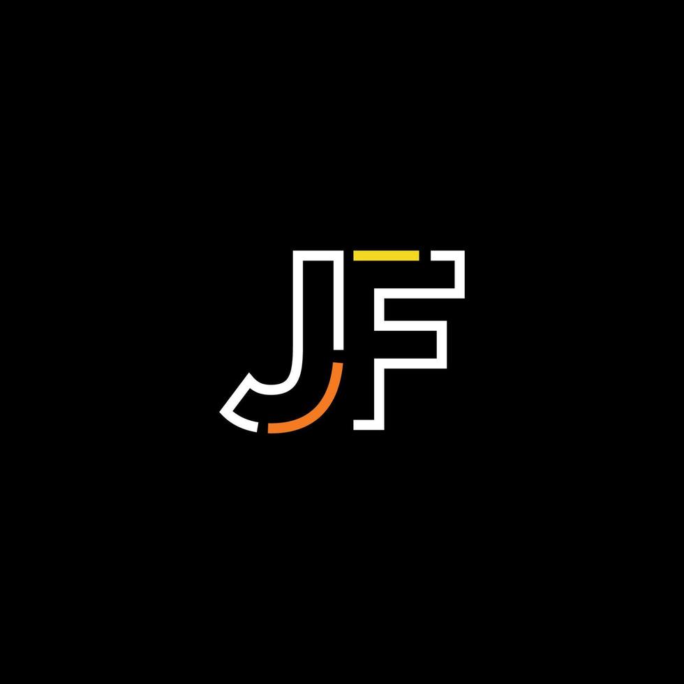 resumen letra jf logo diseño con línea conexión para tecnología y digital negocio compañía. vector