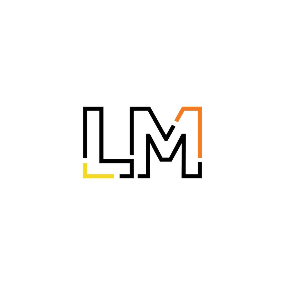 Abstract letter LM logo design with line connection for technology and digital business company. vector