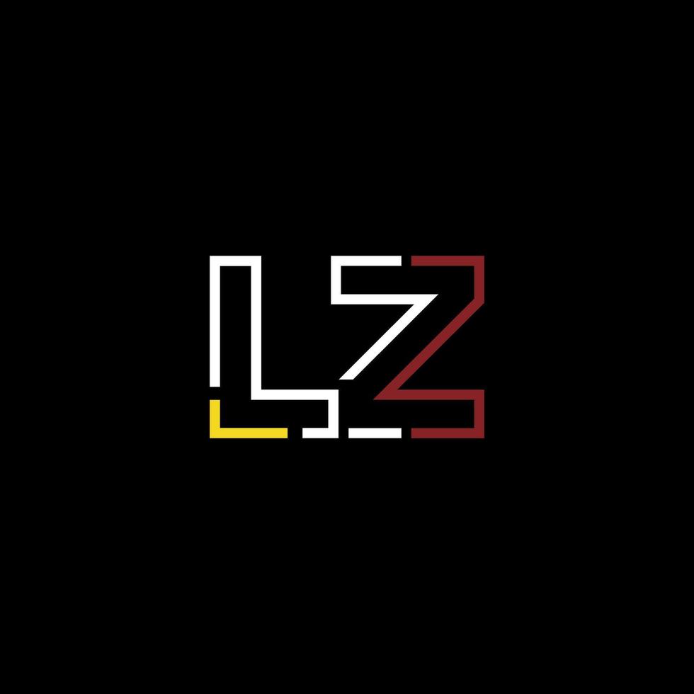 Abstract letter LZ logo design with line connection for technology and digital business company. vector