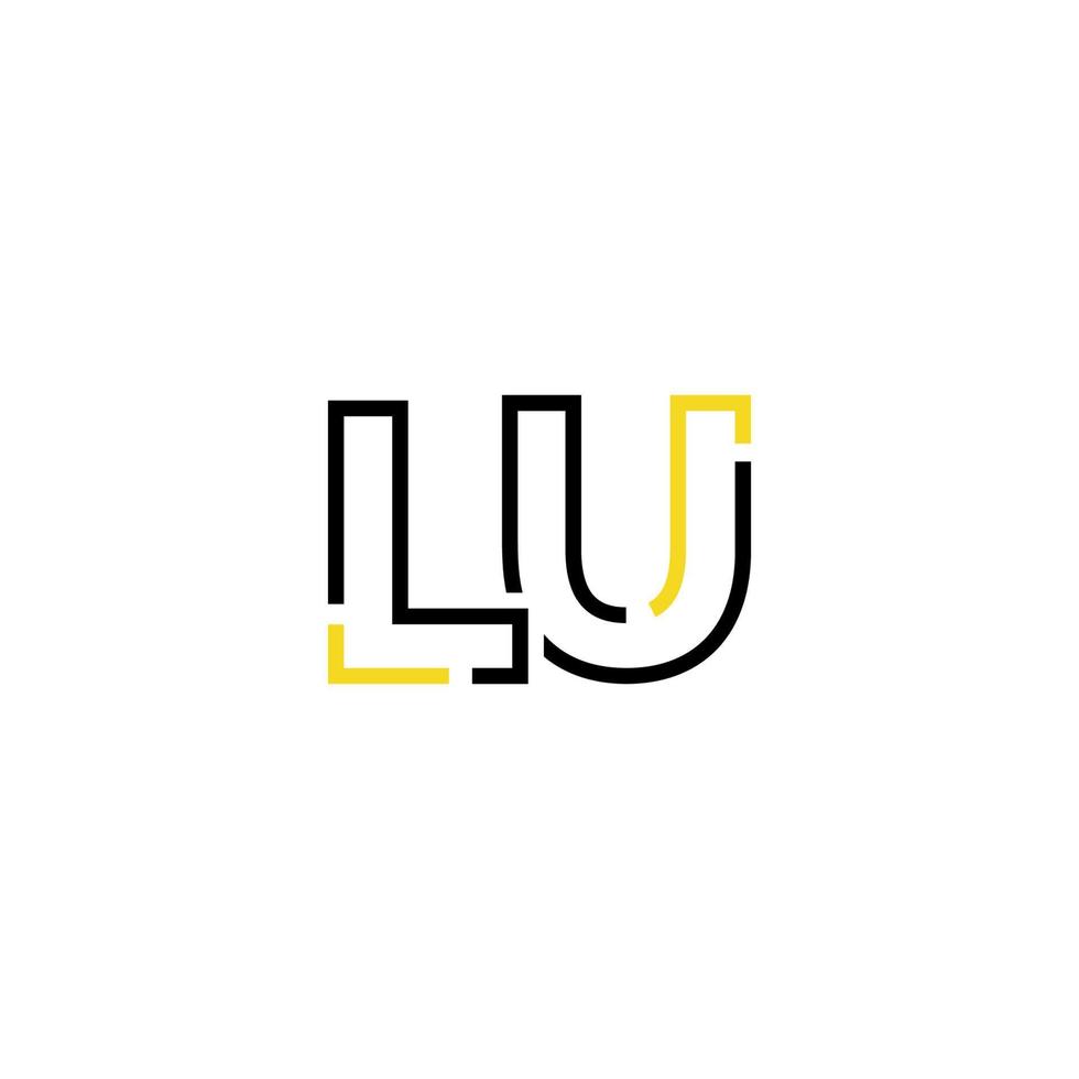 Abstract letter LU logo design with line connection for technology and digital business company. vector