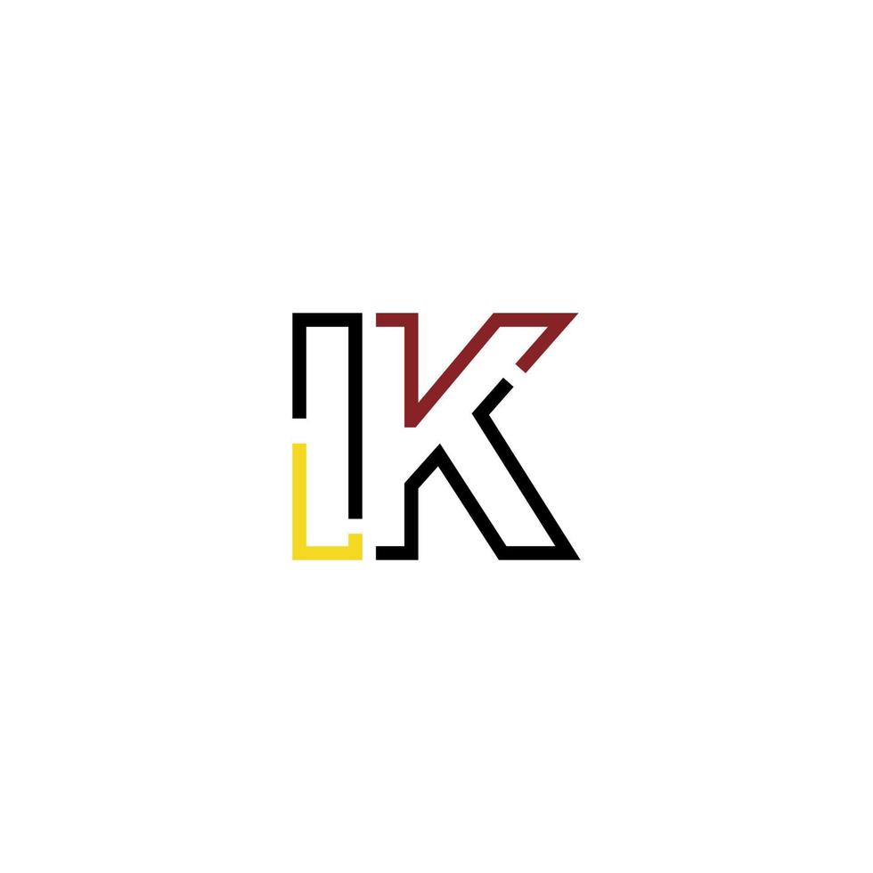 Abstract letter IK logo design with line connection for technology and digital business company. vector