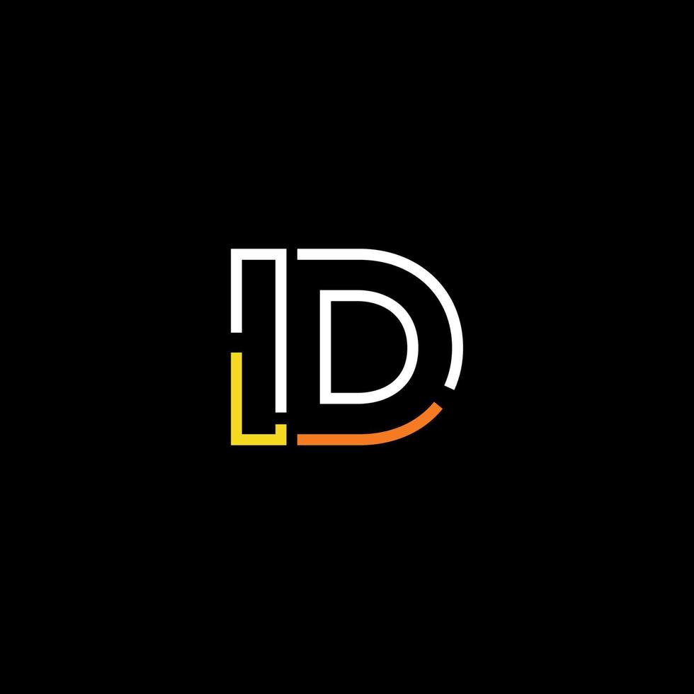 Abstract letter ID logo design with line connection for technology and digital business company. vector