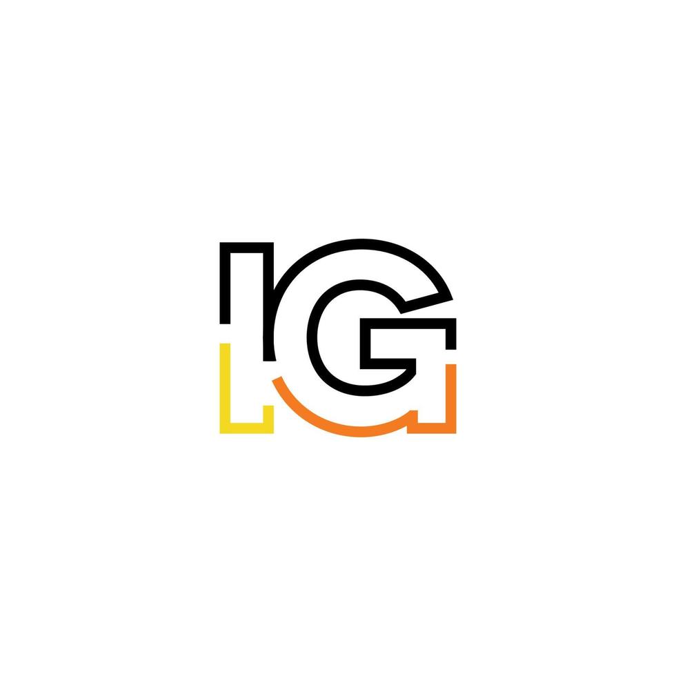 Abstract letter IG logo design with line connection for technology and digital business company. vector