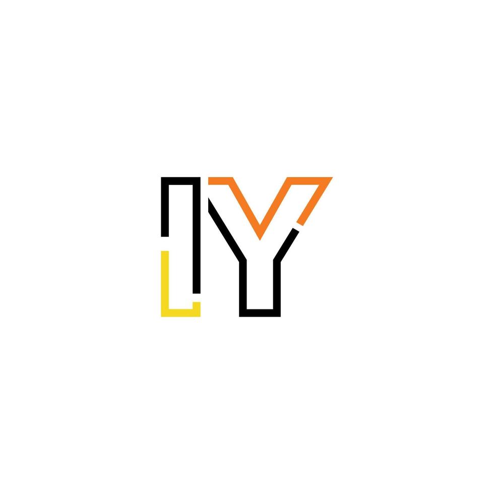 Abstract letter IY logo design with line connection for technology and digital business company. vector