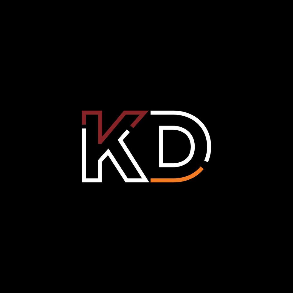 Abstract letter KD logo design with line connection for technology and digital business company. vector