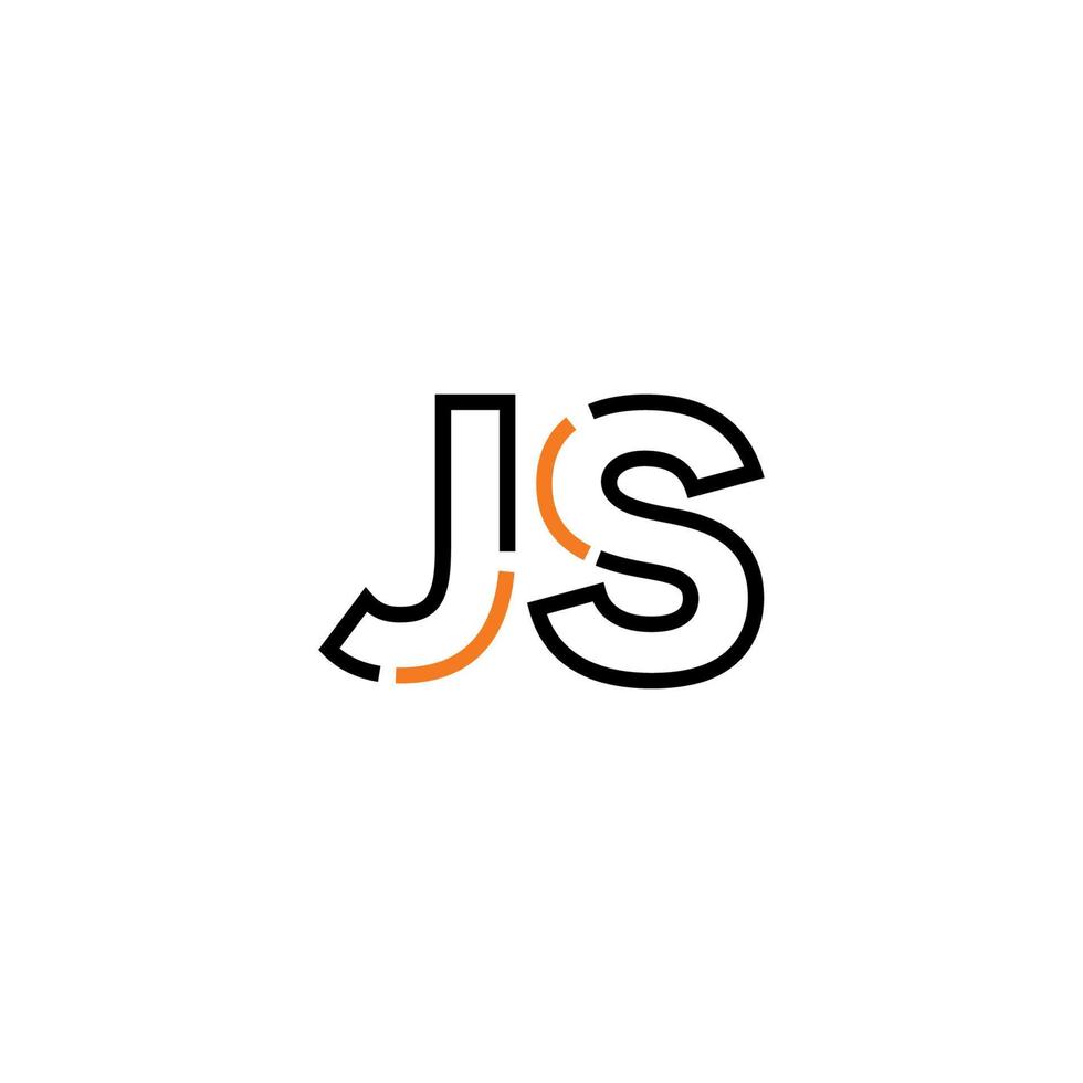 resumen letra js logo diseño con línea conexión para tecnología y digital negocio compañía. vector