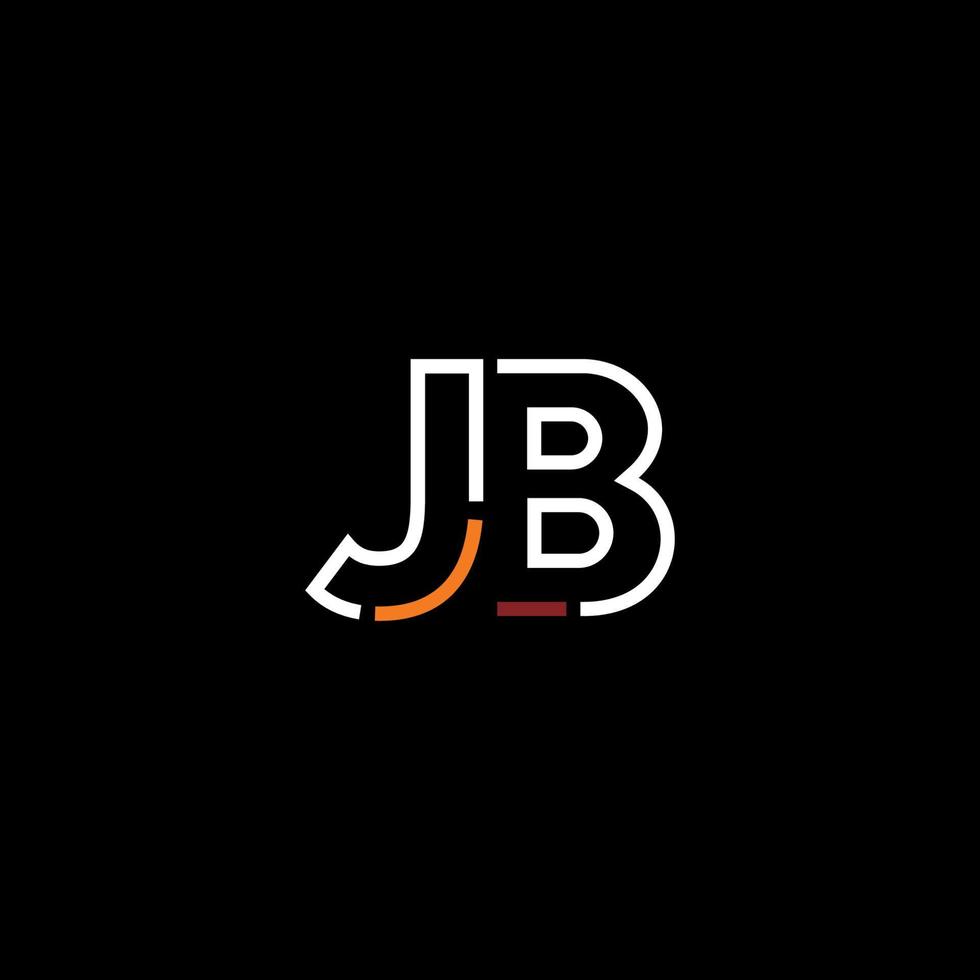 Abstract letter JB logo design with line connection for technology and digital business company. vector