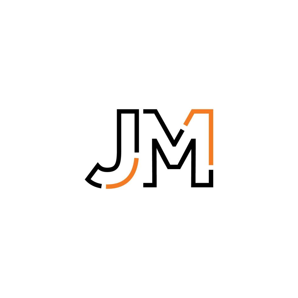 Abstract letter JM logo design with line connection for technology and digital business company. vector