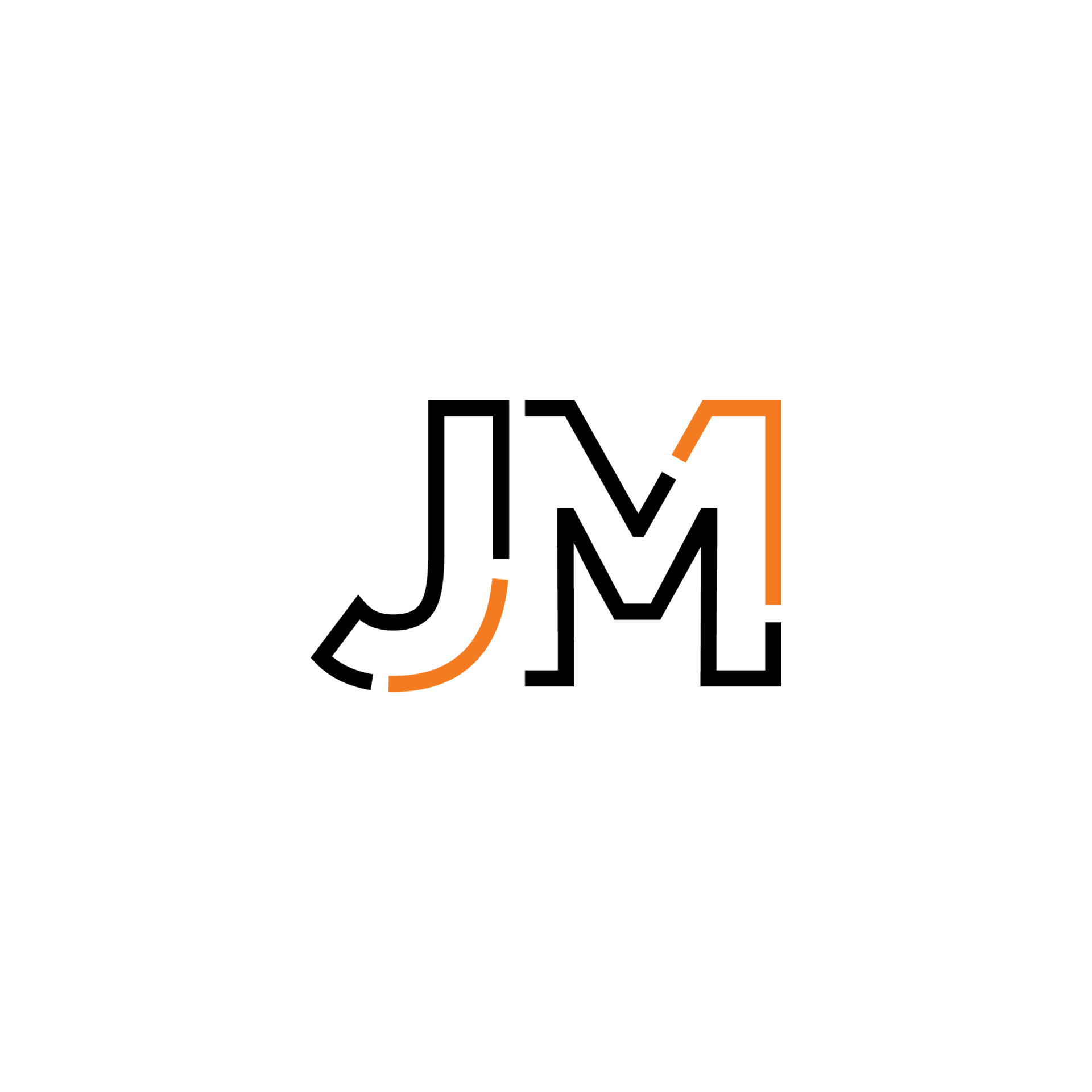 Abstract letter JM logo design with line connection for technology and ...