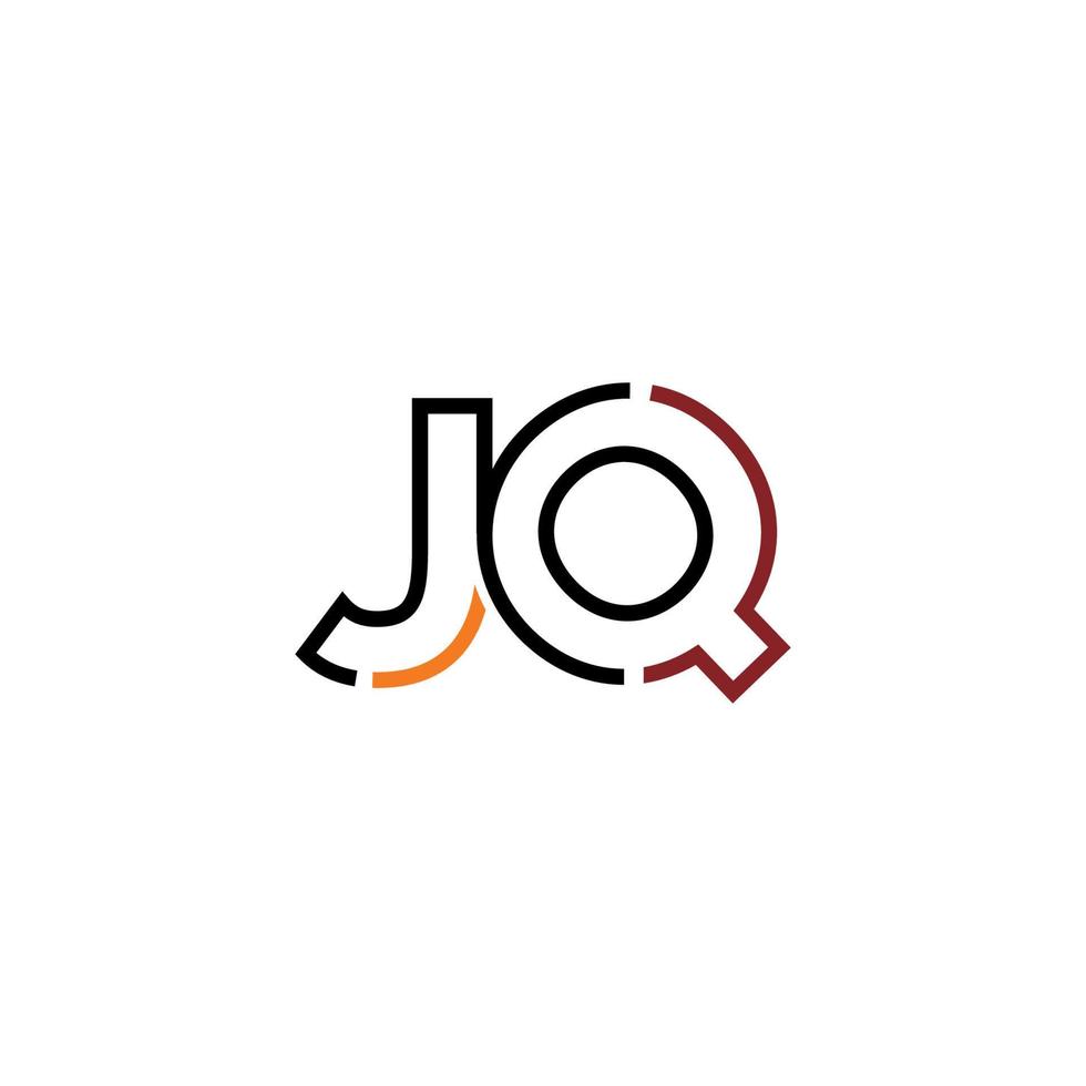 Abstract letter JQ logo design with line connection for technology and digital business company. vector