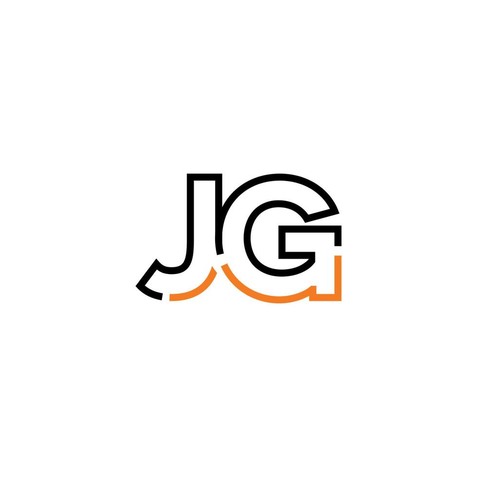 resumen letra jg logo diseño con línea conexión para tecnología y digital negocio compañía. vector