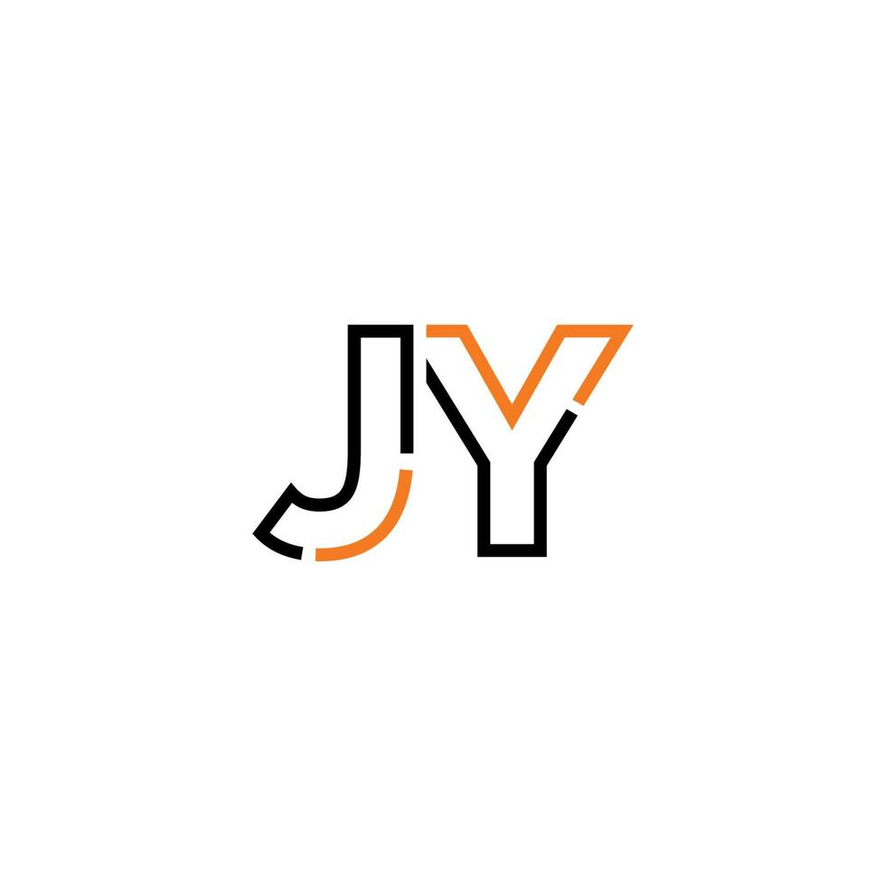 Abstract letter JY logo design with line connection for technology and digital business company. vector