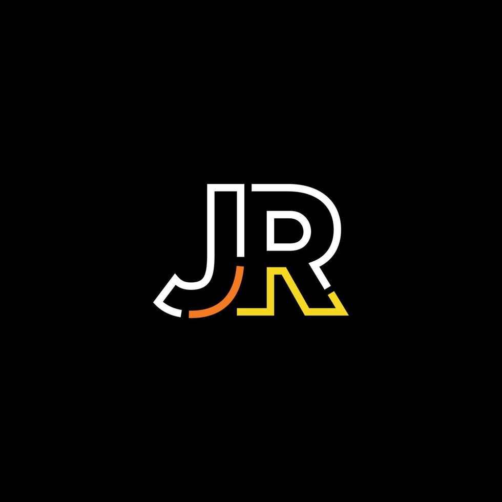 Abstract letter JR logo design with line connection for technology and digital business company. vector