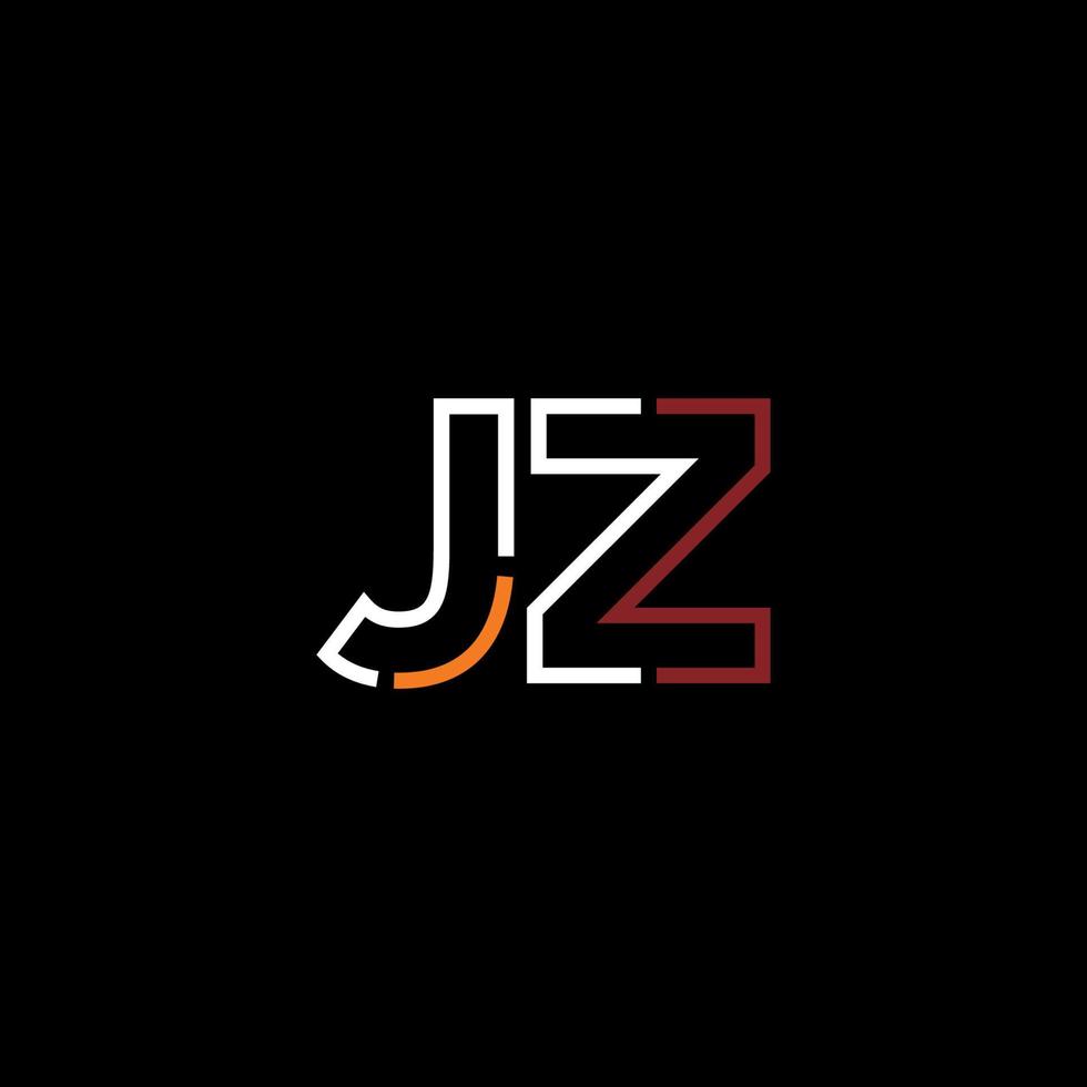 Abstract letter JZ logo design with line connection for technology and digital business company. vector