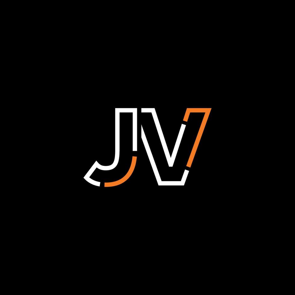 Abstract letter JV logo design with line connection for technology and digital business company. vector