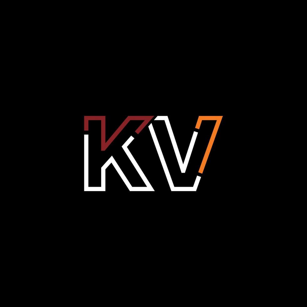 resumen letra kv logo diseño con línea conexión para tecnología y digital negocio compañía. vector