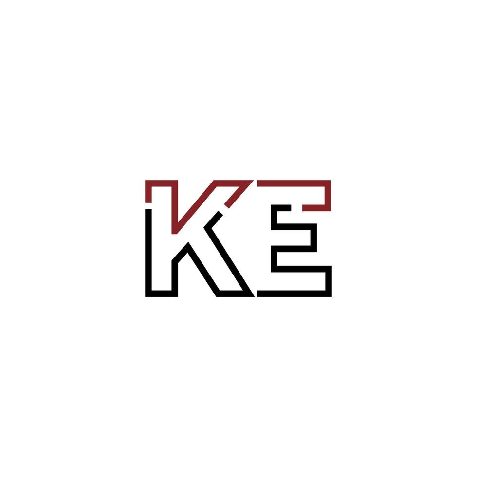 Abstract letter KE logo design with line connection for technology and digital business company. vector