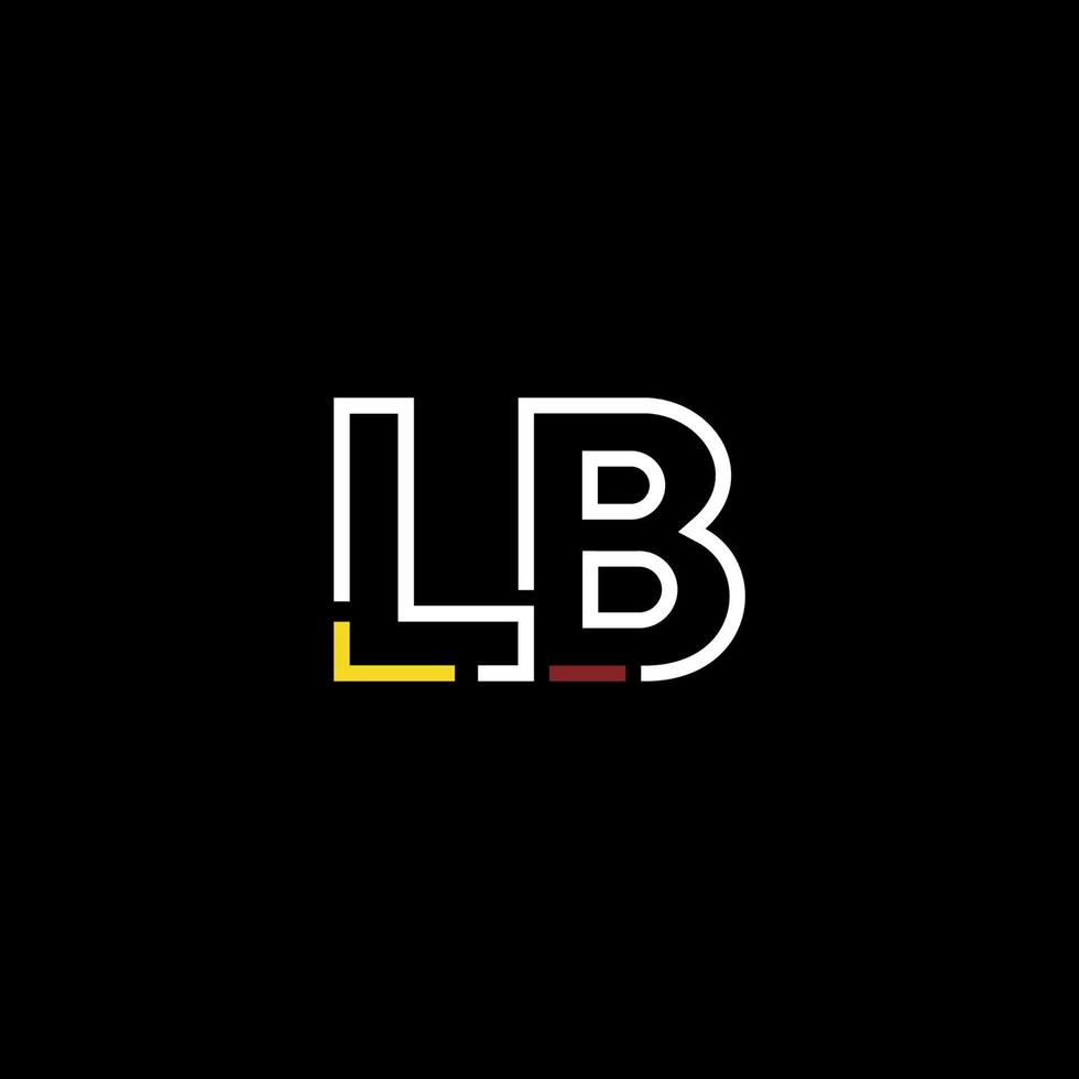 Abstract letter LB logo design with line connection for technology and digital business company. vector