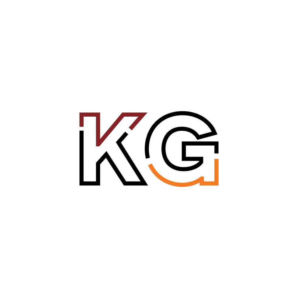 Abstract letter KG logo design with line connection for technology and digital business company. vector