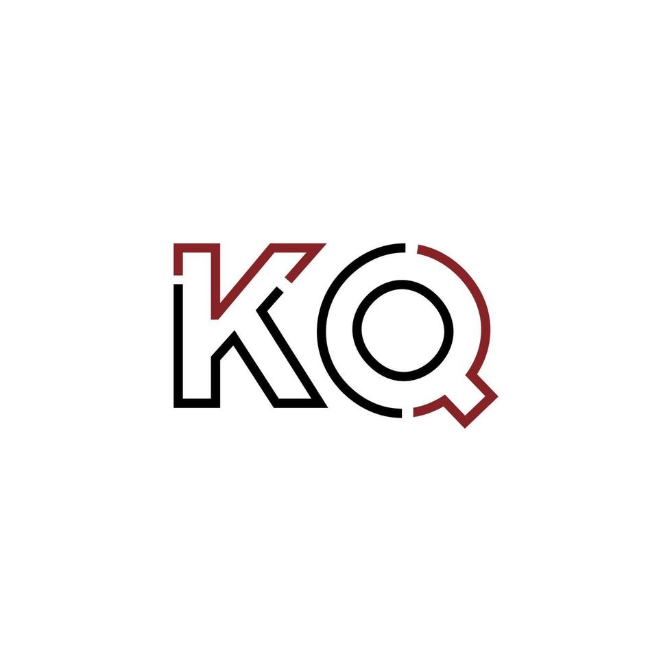 Abstract letter KQ logo design with line connection for technology and digital business company. vector