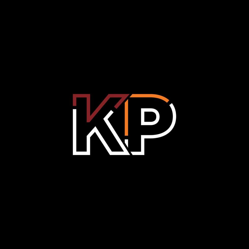 Abstract letter KP logo design with line connection for technology and digital business company. vector