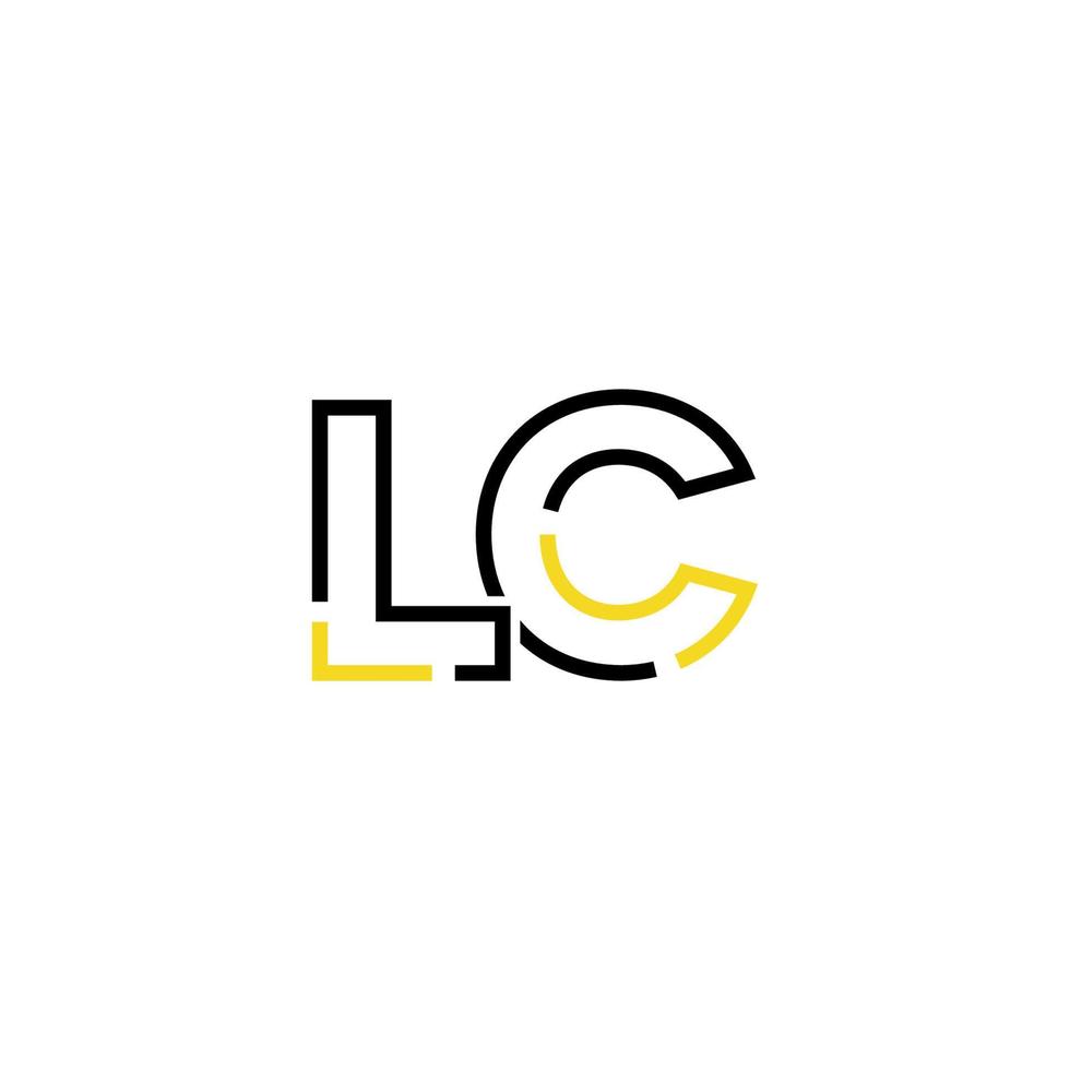 resumen letra lc logo diseño con línea conexión para tecnología y digital negocio compañía. vector