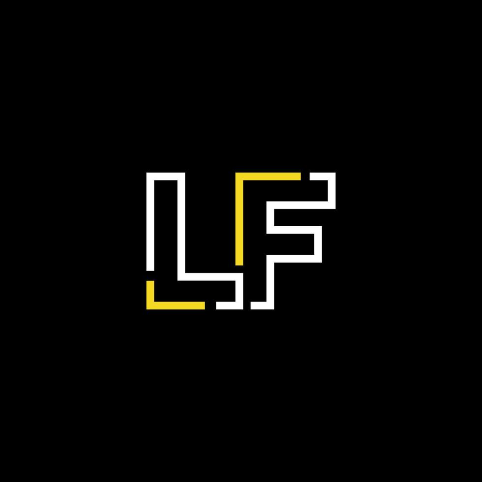 Abstract letter LF logo design with line connection for technology and ...