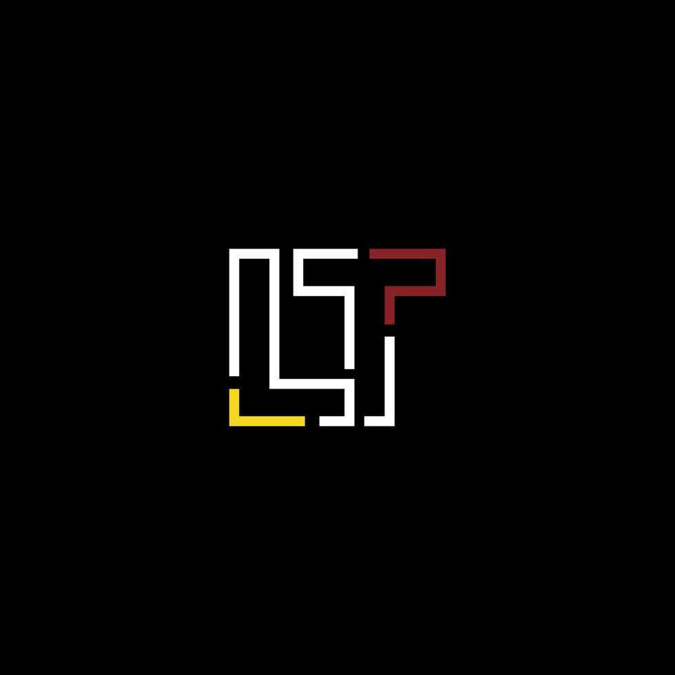 Abstract letter LT logo design with line connection for technology and digital business company. vector