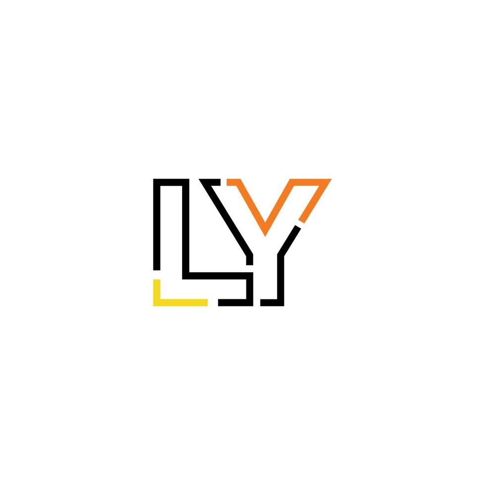 Abstract letter LY logo design with line connection for technology and digital business company. vector