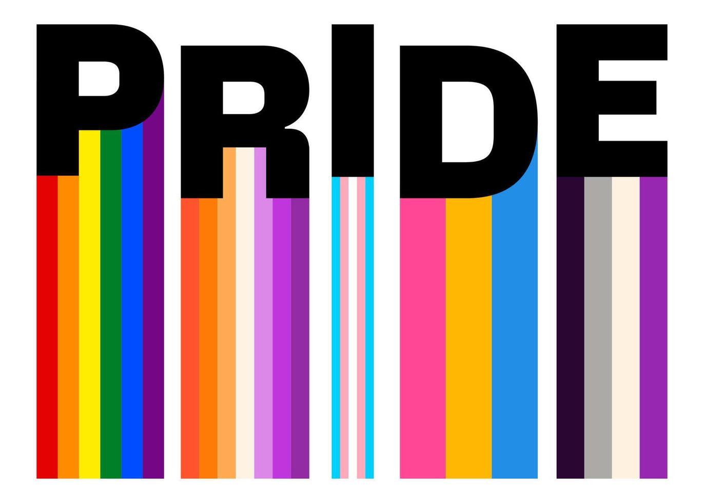 inclusive Pride Background with Progress Pride Flag Colours. Rainbow Stripes Wallpaper illustration vector