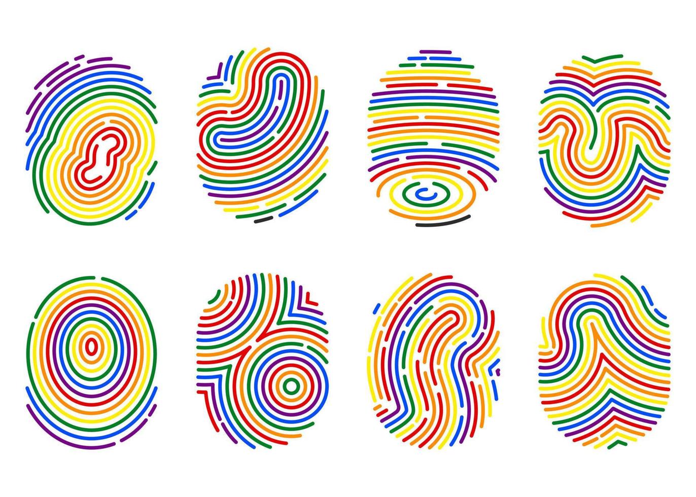 Lgbt fingerprint. pride day. rainbow colors. symbolism concept. t shirt vector illustration