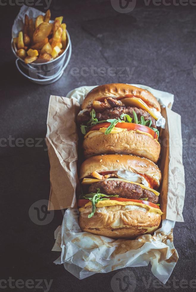 Package of the burgers photo