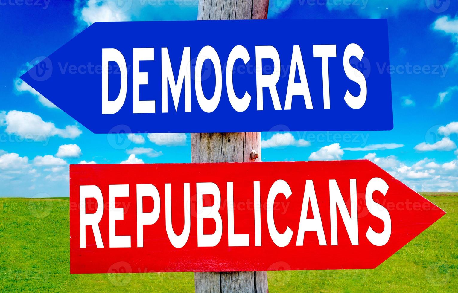 Republican and Democrat sign photo