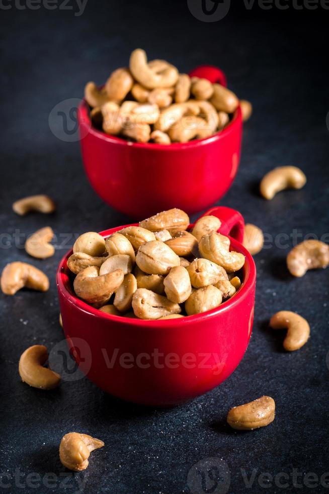 Cashew nuts in the cups photo