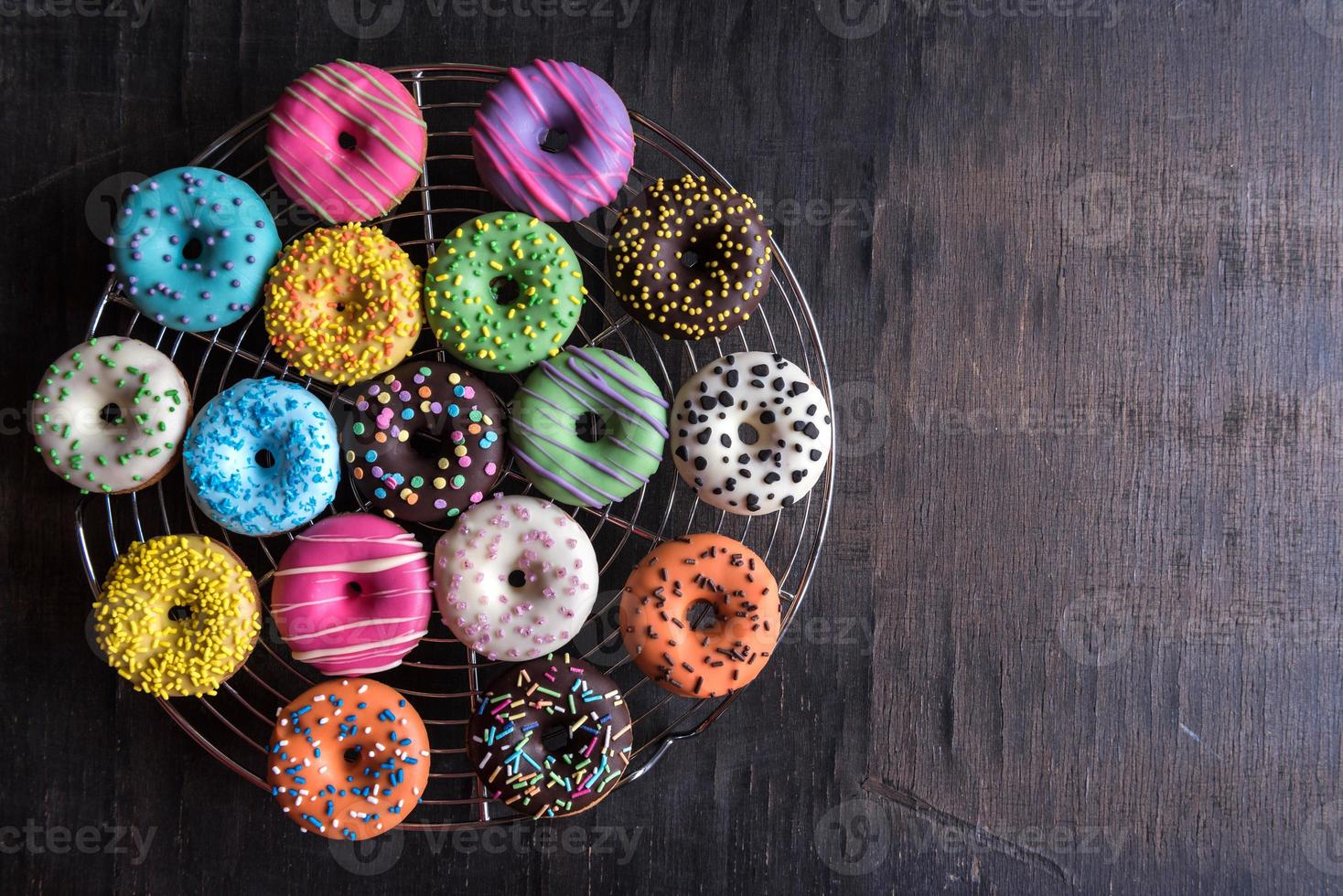 Glazed sweet mini donuts photo