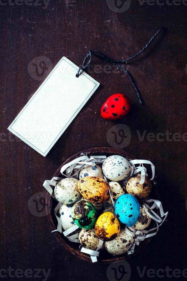 Easter eggs and blank card photo