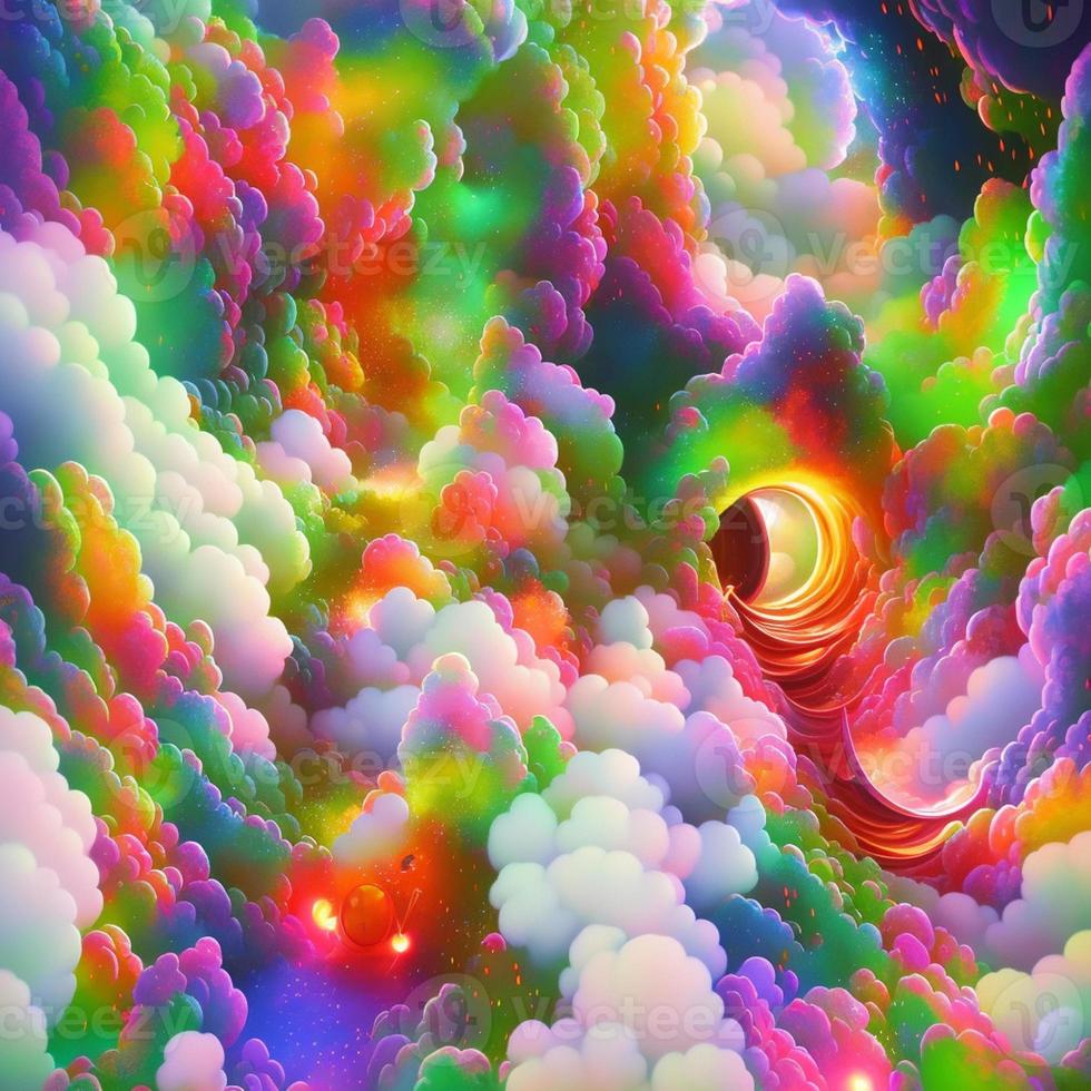 Abstract multicolor liquid holographic background, Digital painted abstract texture photo