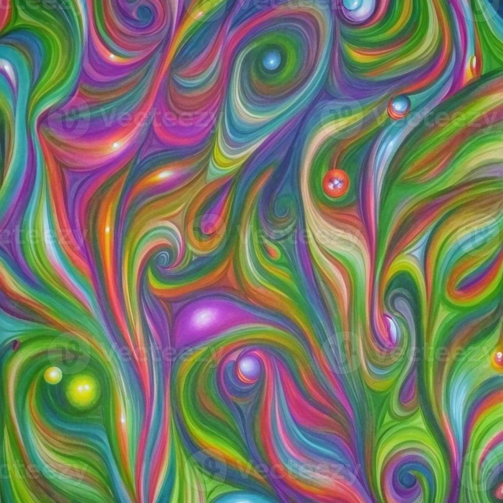 Abstract multicolor liquid holographic background, Digital painted abstract texture photo