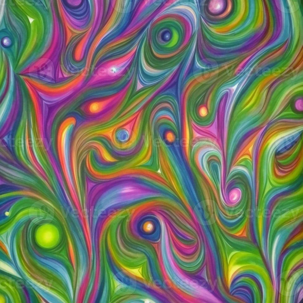 Abstract multicolor liquid holographic background, Digital painted abstract texture photo